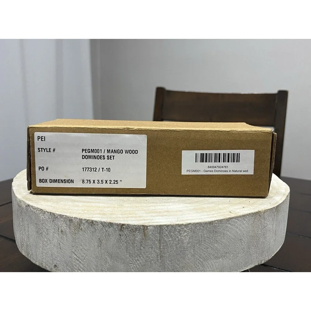 Perry Ellis Mango Wood Dominoes Set New And Sealed
